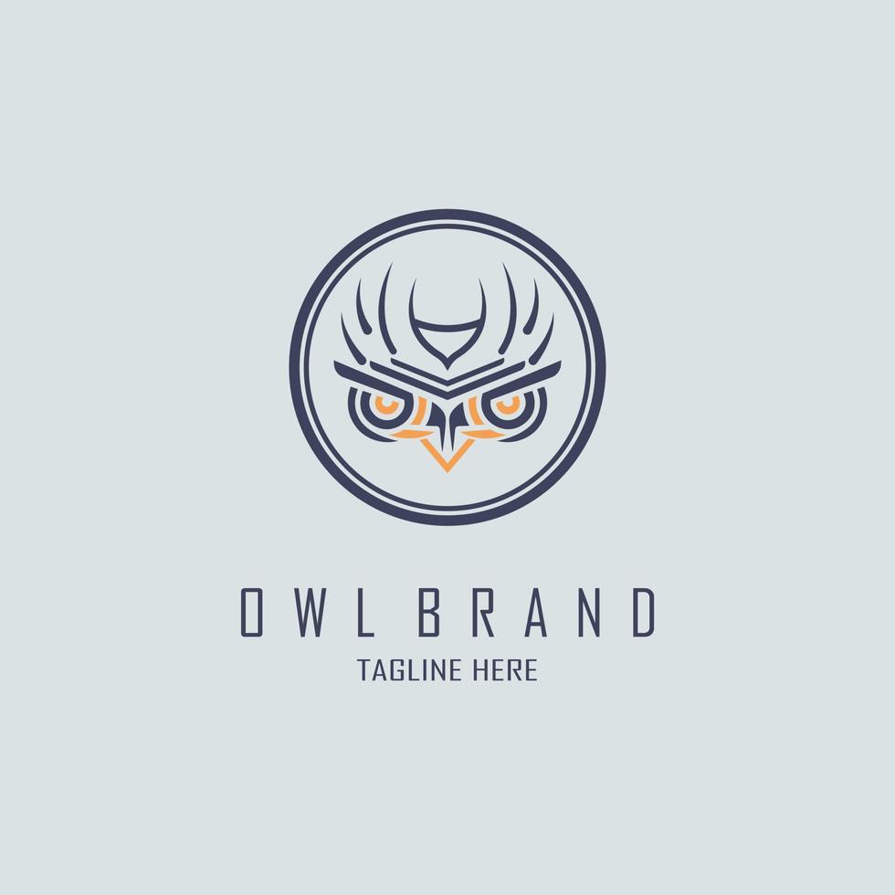 owl head logo design template for brand or company and other vector