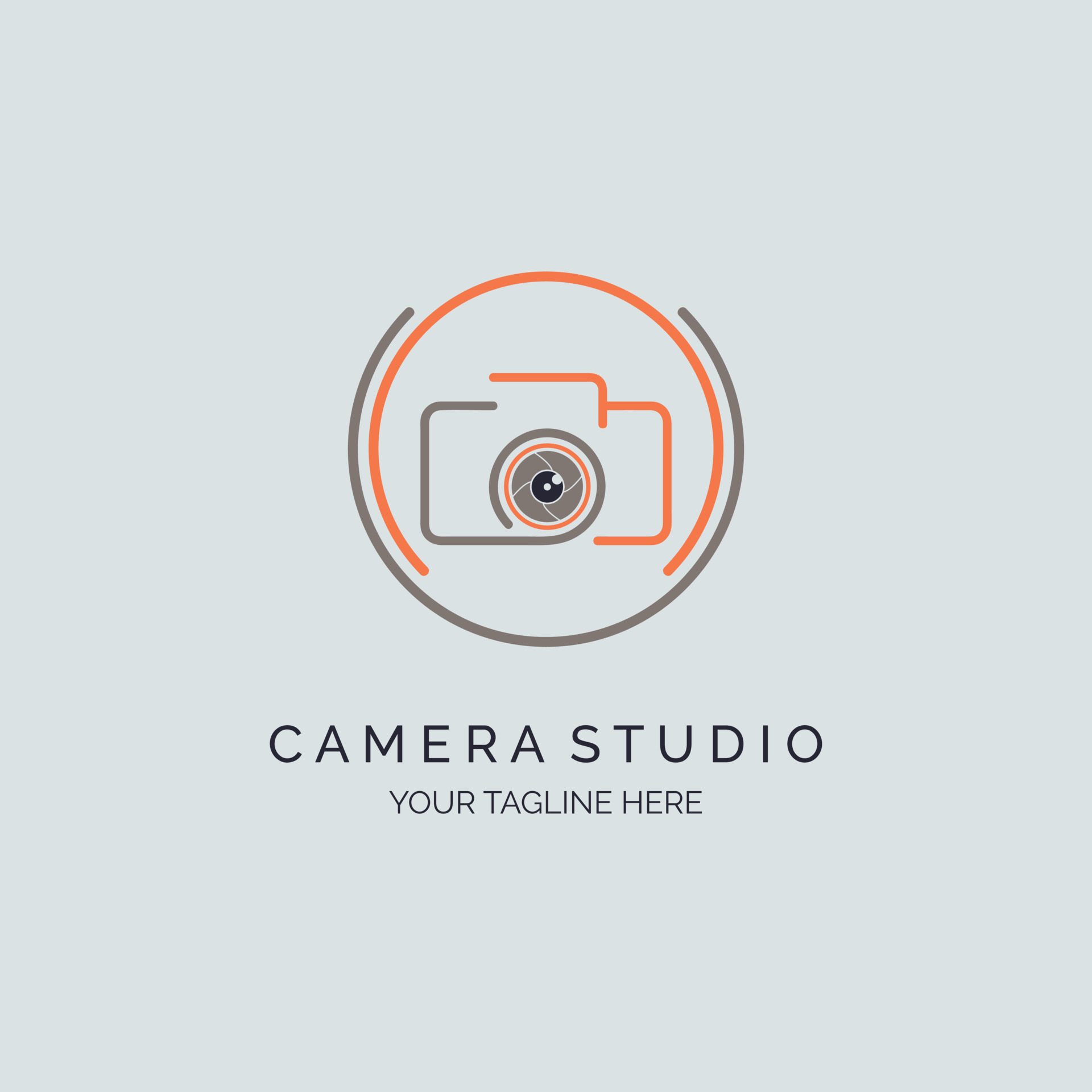 Camera lens studio logo design template for brand or company and other