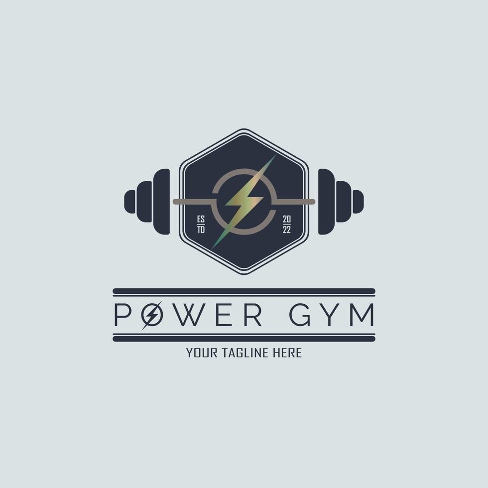 power gym fitness barbell logo template design for brand or company and other vector