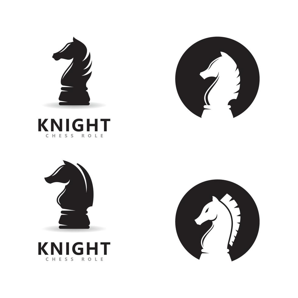 Chess knight role logo vector, Chess piece vector icons