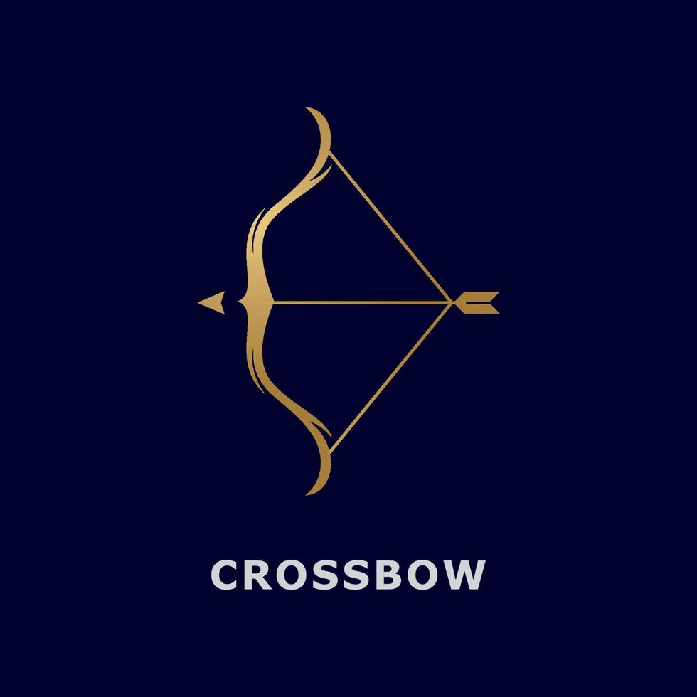 Crossbow logo template, simple archery logo with gradient color vector