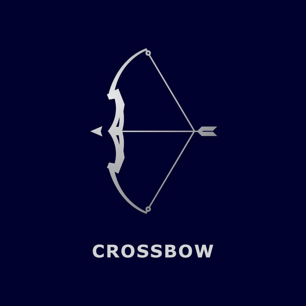 Crossbow logo template, simple archery logo with gradient color vector