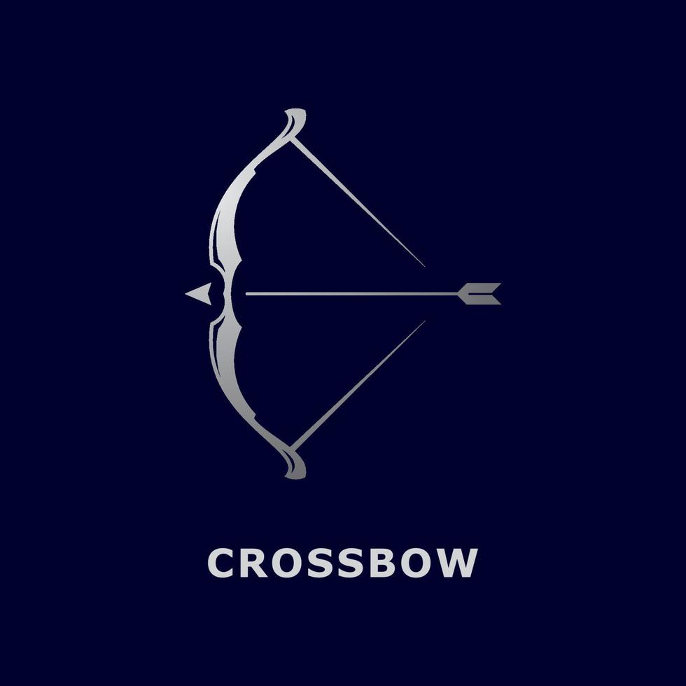 Crossbow logo template, simple archery logo with gradient color vector