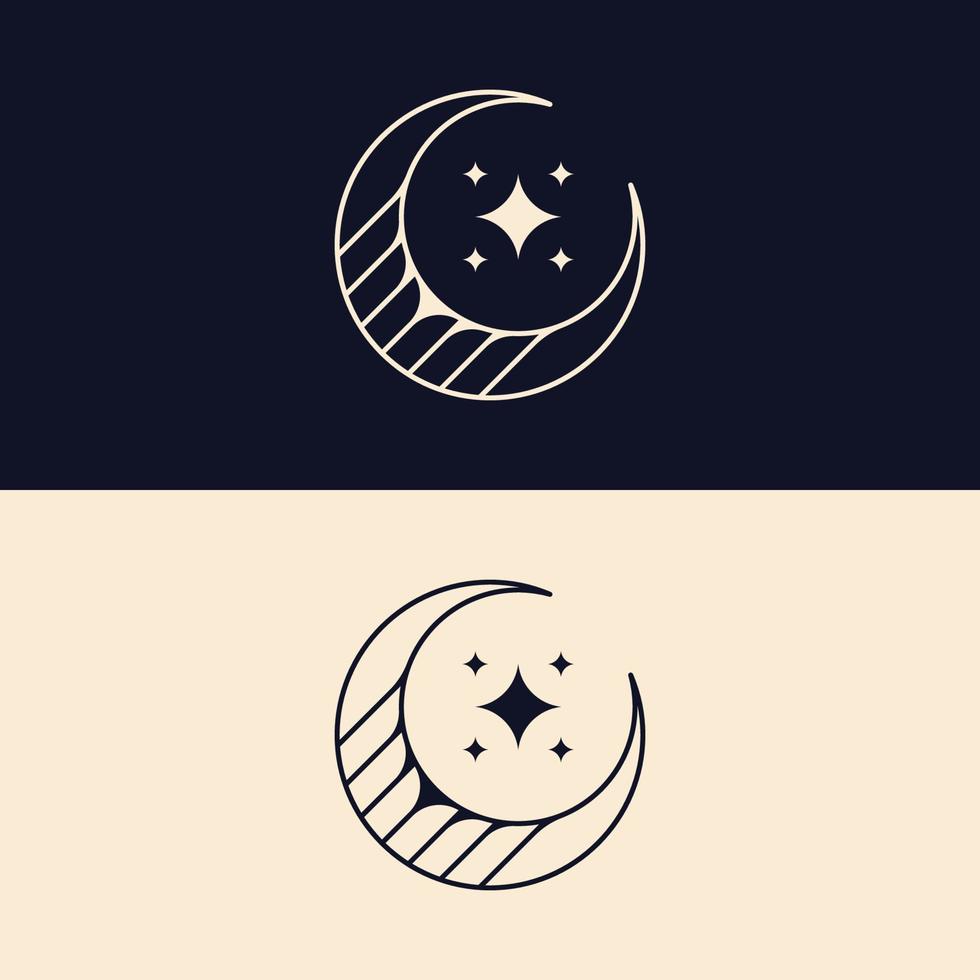 plantilla de diseño de icono de vector de logotipo de luna