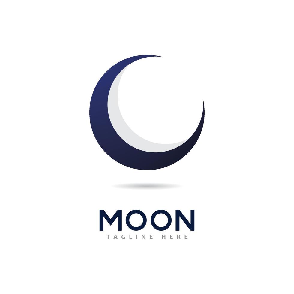 plantilla de diseño de icono de vector de logotipo de luna