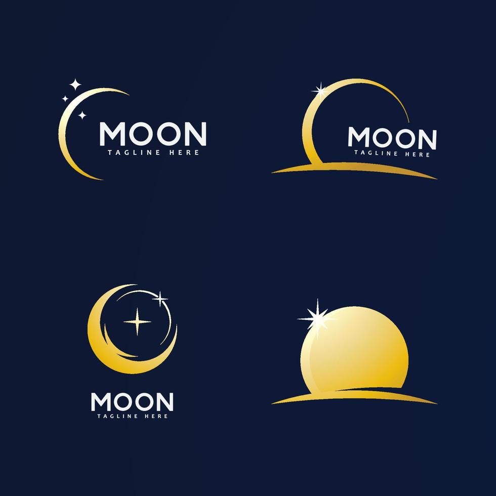 plantilla de diseño de icono de vector de logotipo de luna