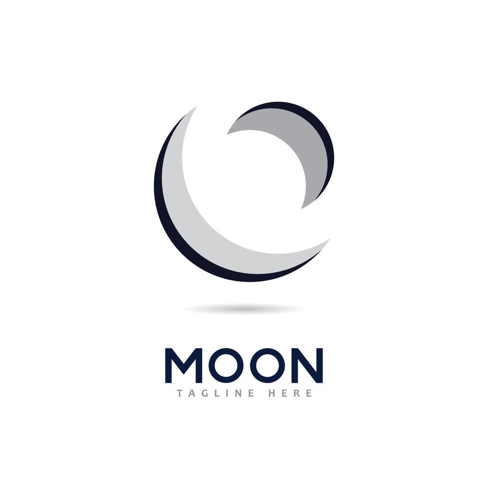 Moon logo vector icon design template