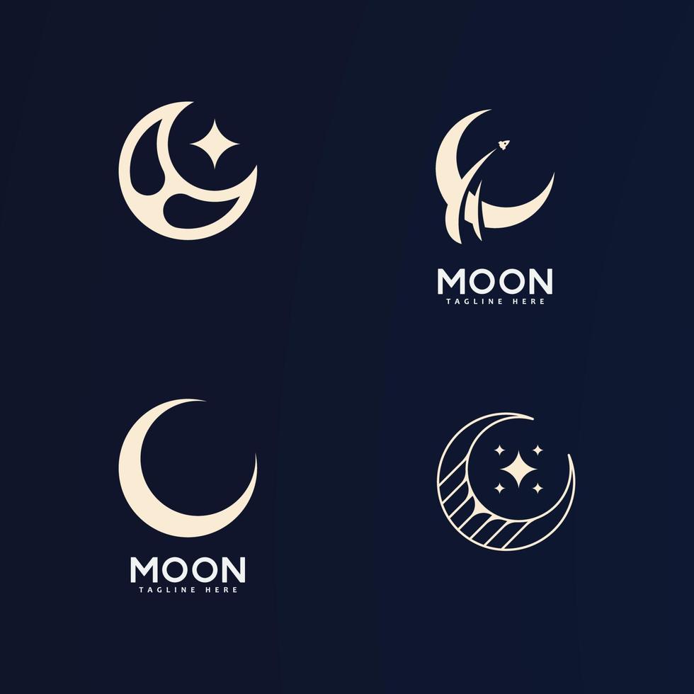 plantilla de diseño de icono de vector de logotipo de luna