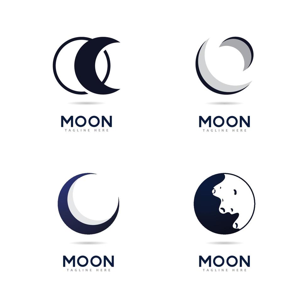 plantilla de diseño de icono de vector de logotipo de luna
