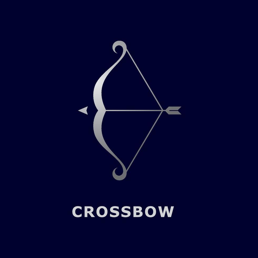 Crossbow logo template, simple archery logo with gradient color vector