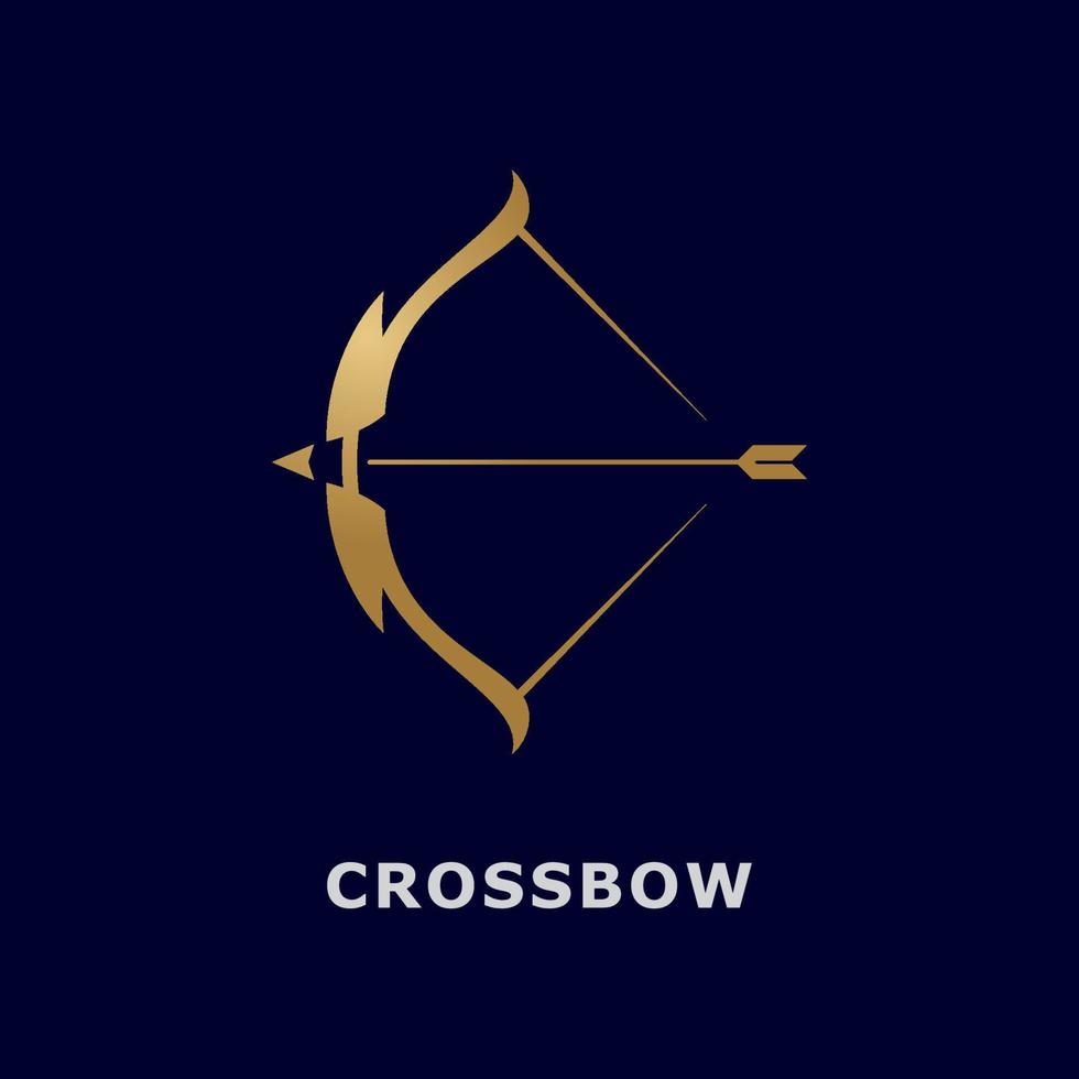 Crossbow logo template, simple archery logo with gradient color vector