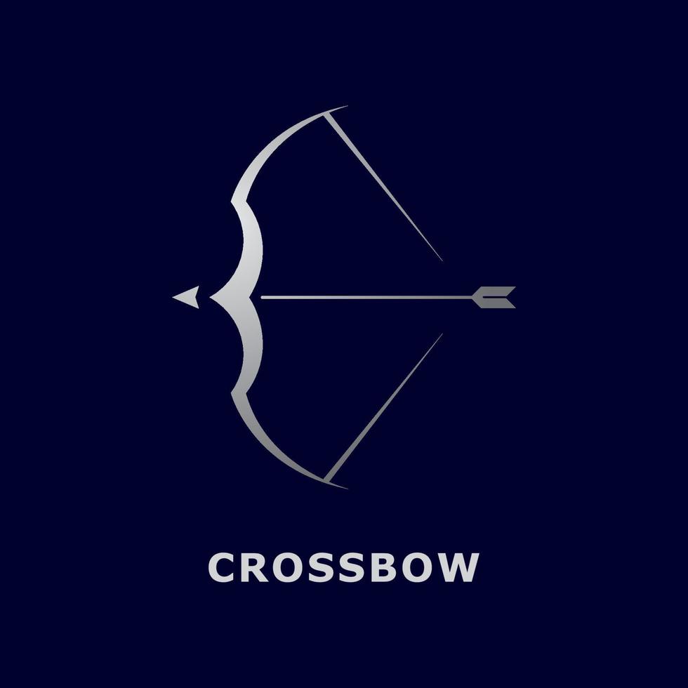 Crossbow logo template, simple archery logo with gradient color vector