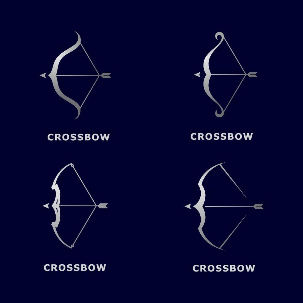 Crossbow logo template, simple archery logo with gradient color vector