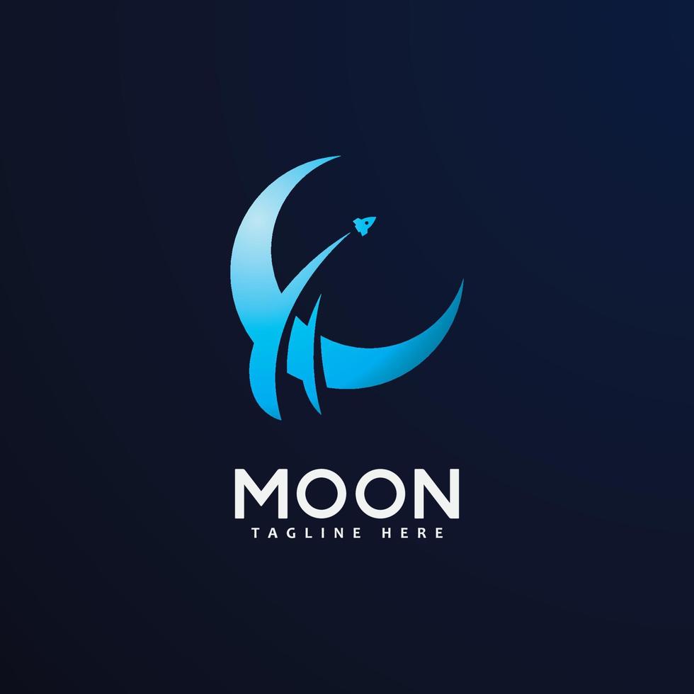 Moon logo vector icon design template