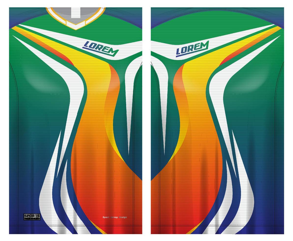 Diseño de plantilla de camiseta deportiva de jersey para fútbol, baloncesto, uniforme de carrera en la vista frontal, vista posterior. vector de maqueta de camisa, diseño muy simple y fácil de personalizar