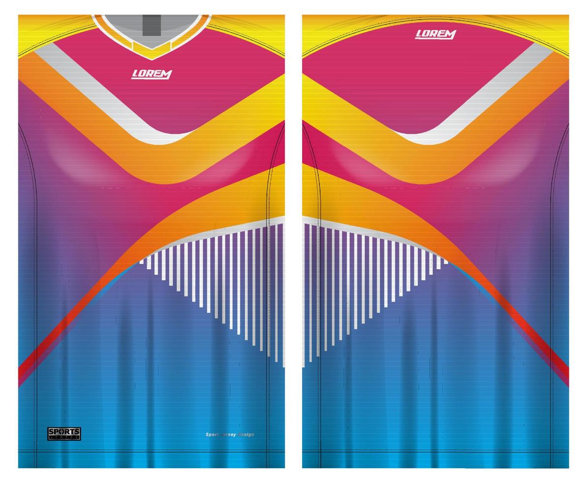 Diseño de plantilla de camiseta deportiva de jersey para fútbol, baloncesto, uniforme de carrera en la vista frontal, vista posterior. vector de maqueta de camisa, diseño muy simple y fácil de personalizar