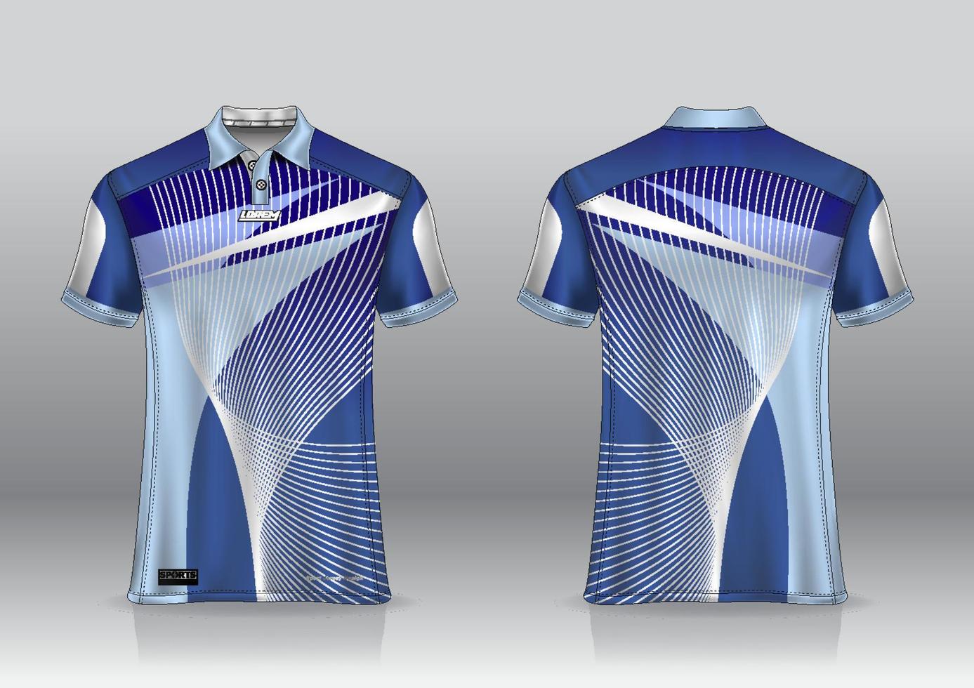 Diseño de uniforme de camisa de polo, se puede utilizar para bádminton, golf en la vista frontal, vista posterior. vector de maqueta de jersey, diseño premium muy simple y fácil de personalizar