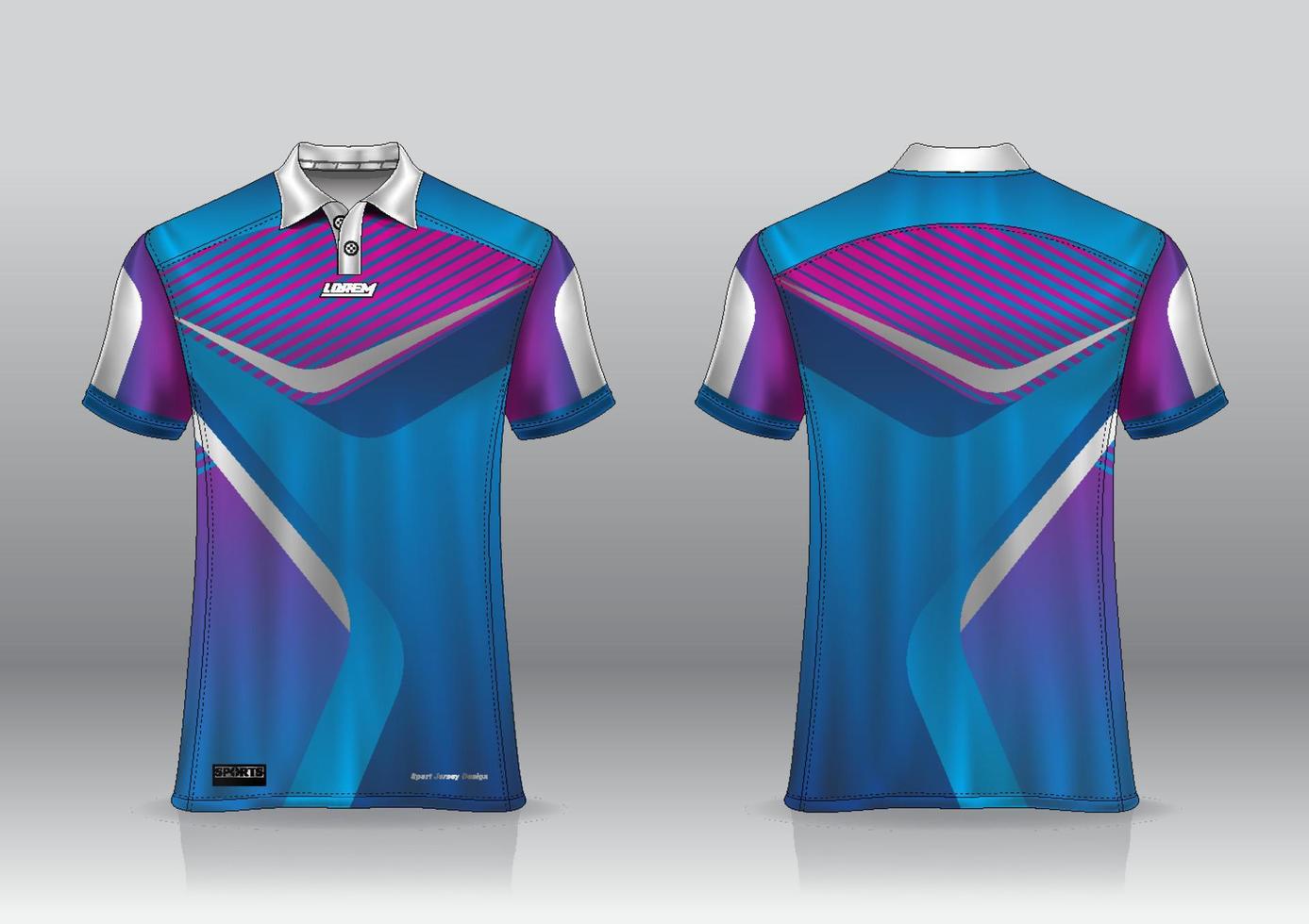 Diseño de uniforme de camisa de polo, se puede utilizar para bádminton, golf en la vista frontal, vista posterior. vector de maqueta de jersey, diseño premium muy simple y fácil de personalizar