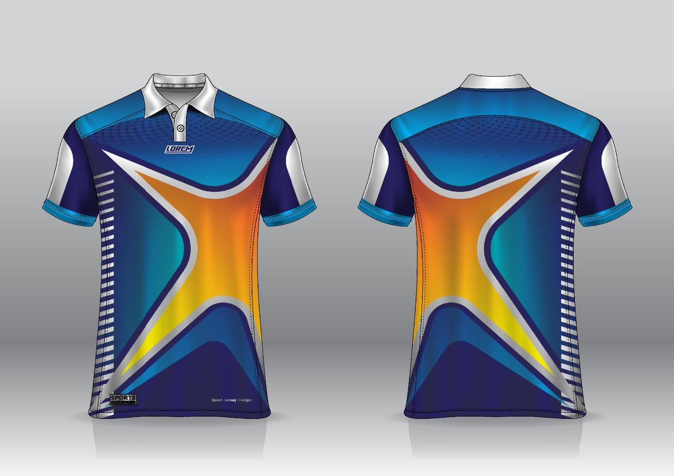 Diseño de uniforme de camisa de polo, se puede utilizar para bádminton, golf en la vista frontal, vista posterior. vector de maqueta de jersey, diseño premium muy simple y fácil de personalizar