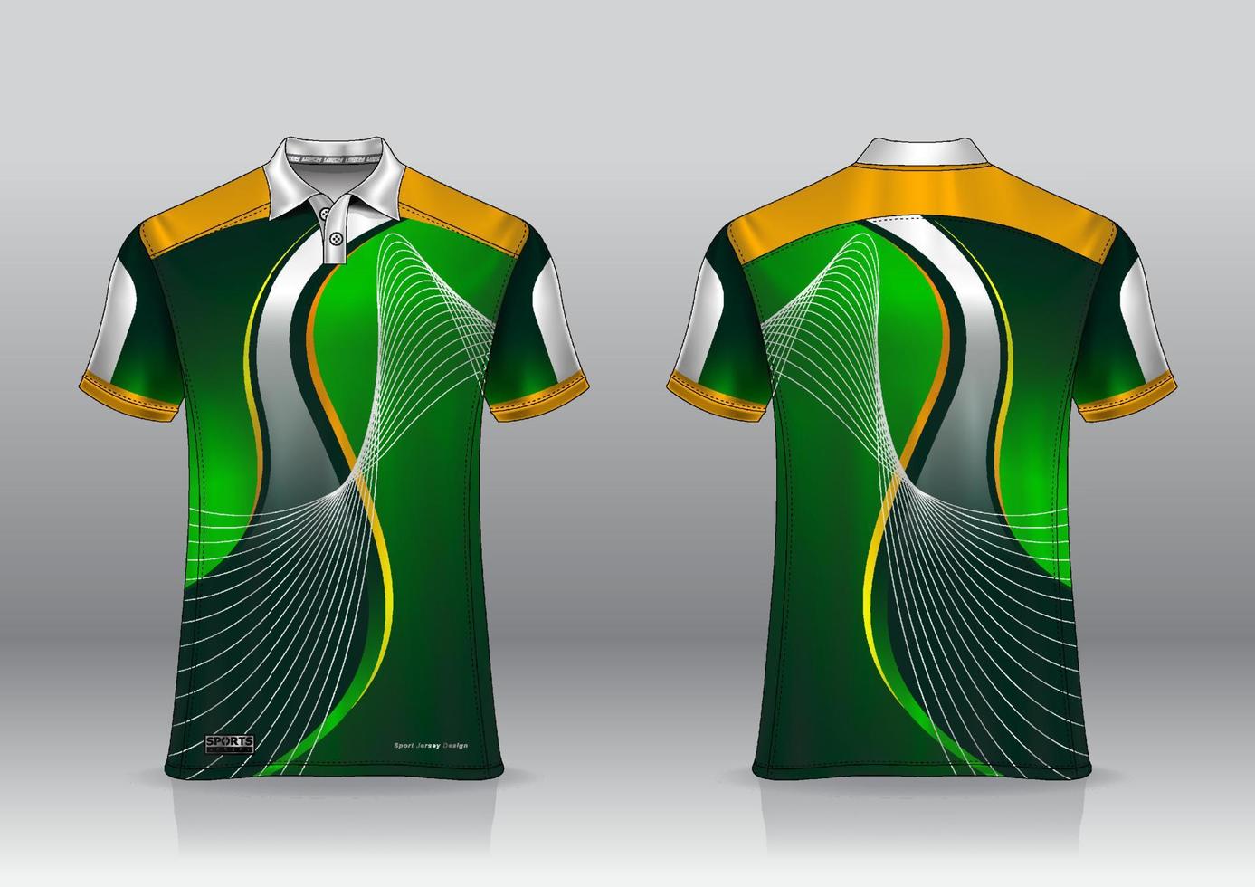 Polo shirt uniform design, can be used for badminton, golf in front view, back view. jersey mockup Vector, design premium very simple and easy to customize vector