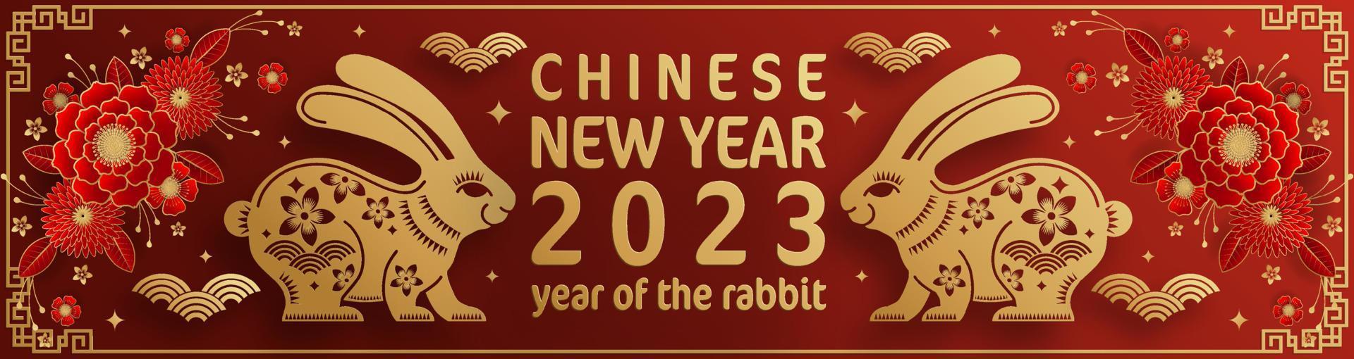 Happy chinese new year 2023 year of the rabbit vector