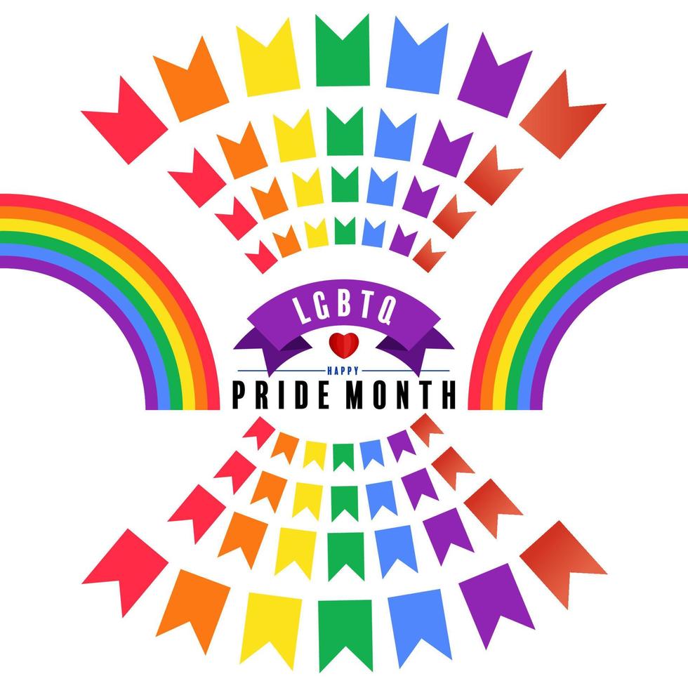 pride month rainbow flag background vector