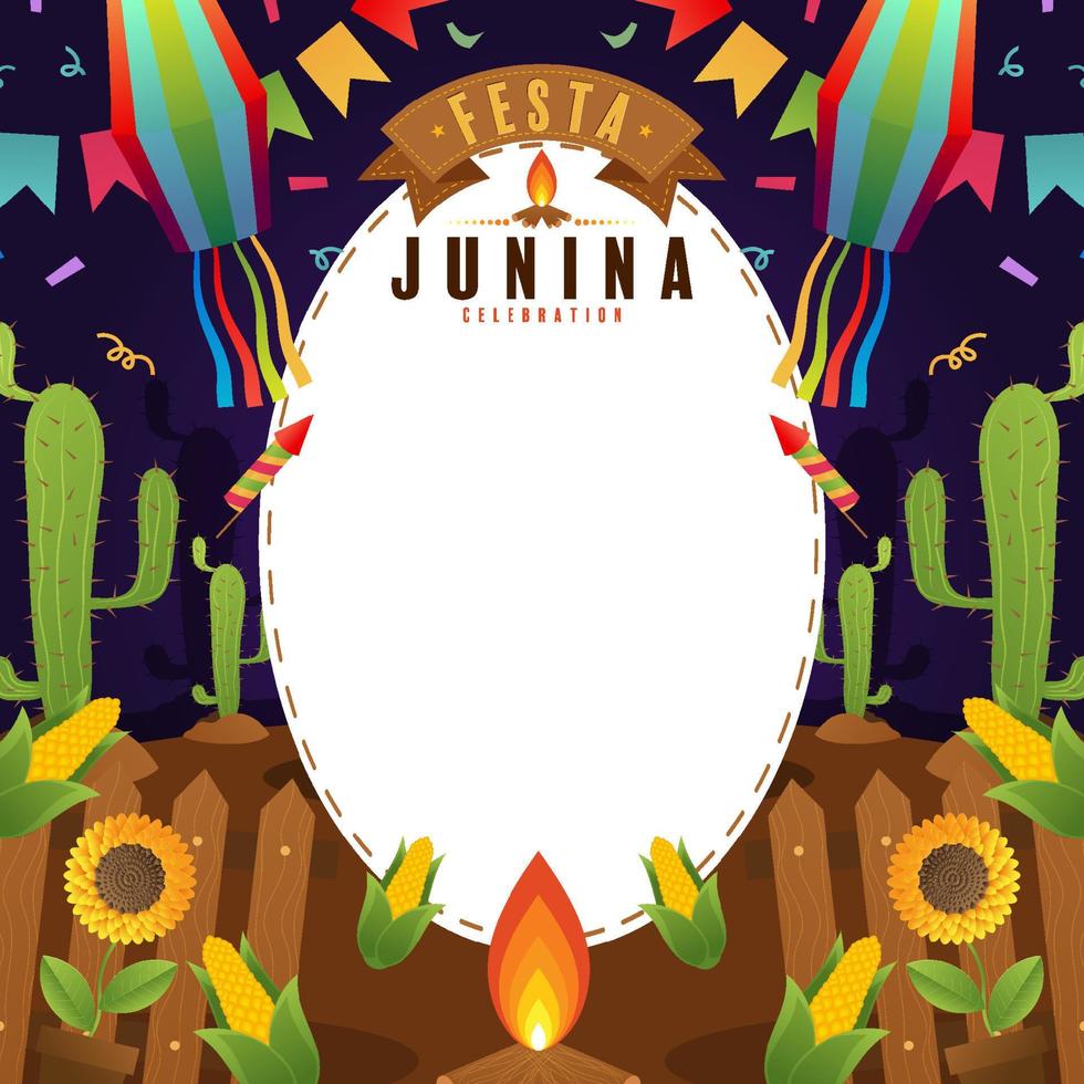 Festa Junina Poster June Festival. vector