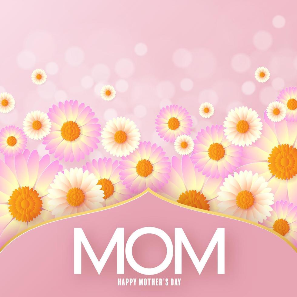 Happy Mother Day with flower vector