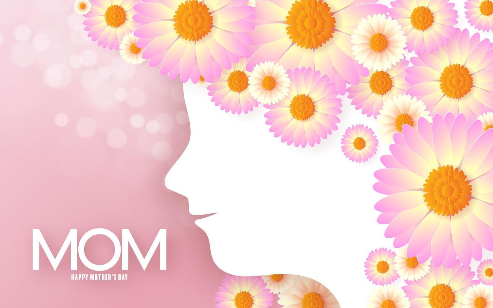 Happy Mother Day with flower vector