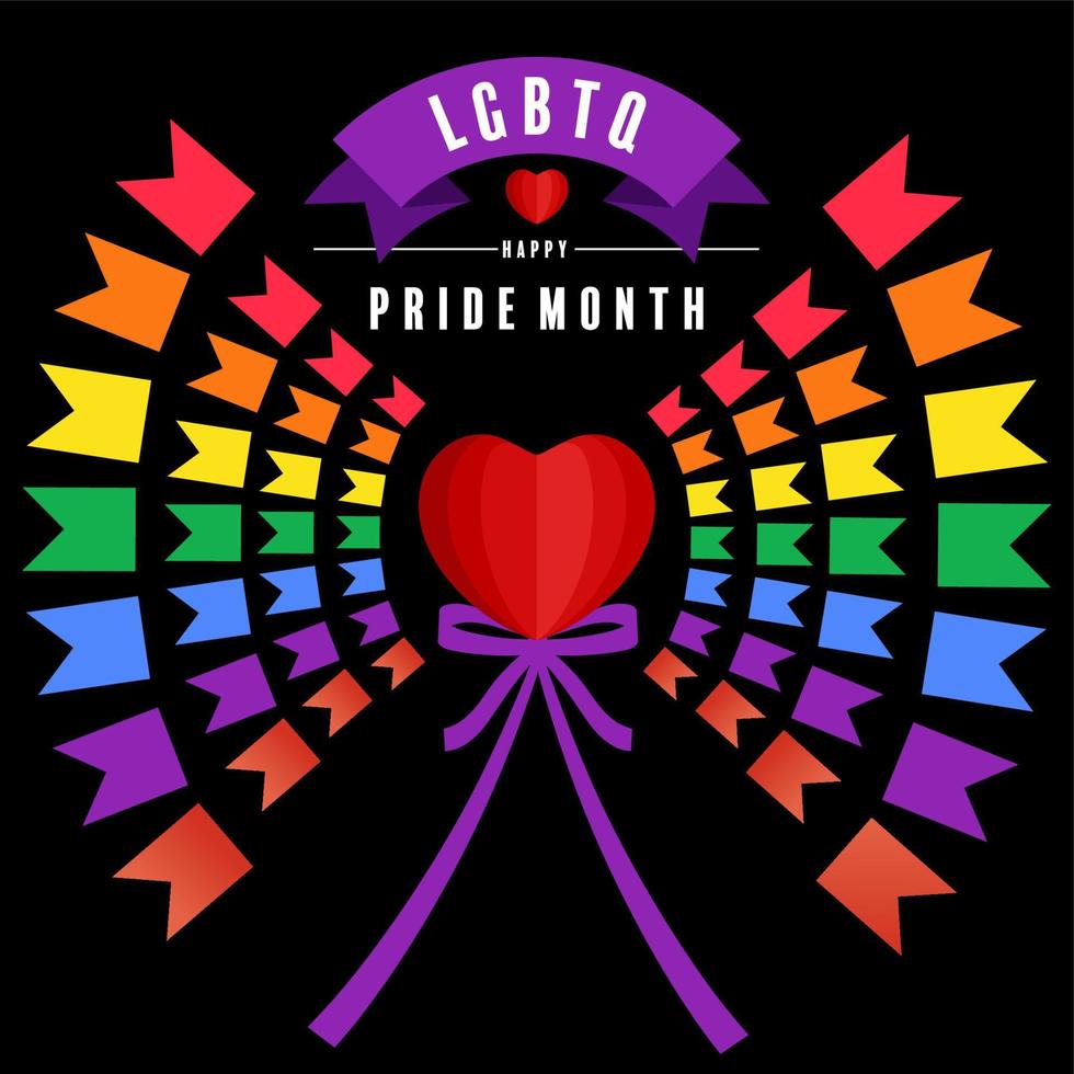 pride month rainbow flag background vector