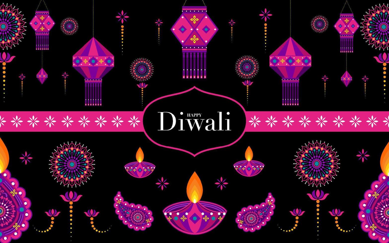 Happy Diwali, Deepavali or Dipavali the festival vector