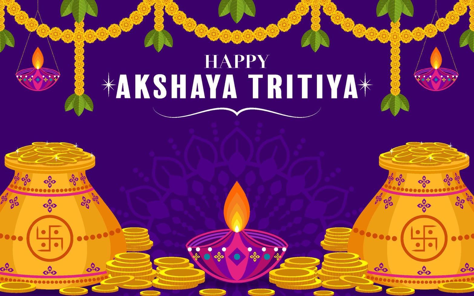 festival religioso indio akshaya tritiya vector