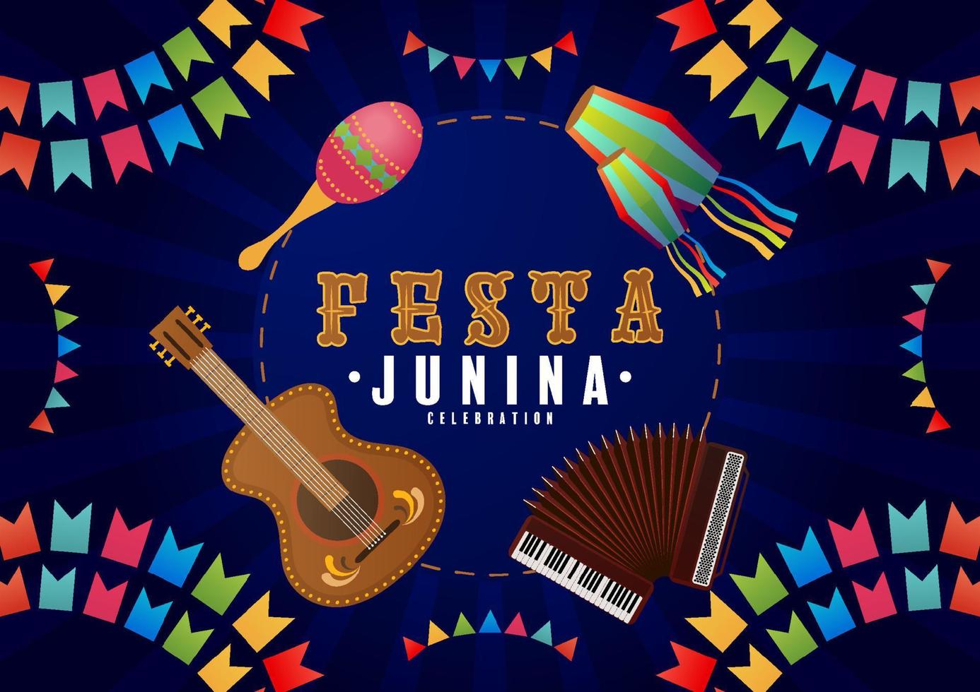 cartel de festa junina festival de junio. vector