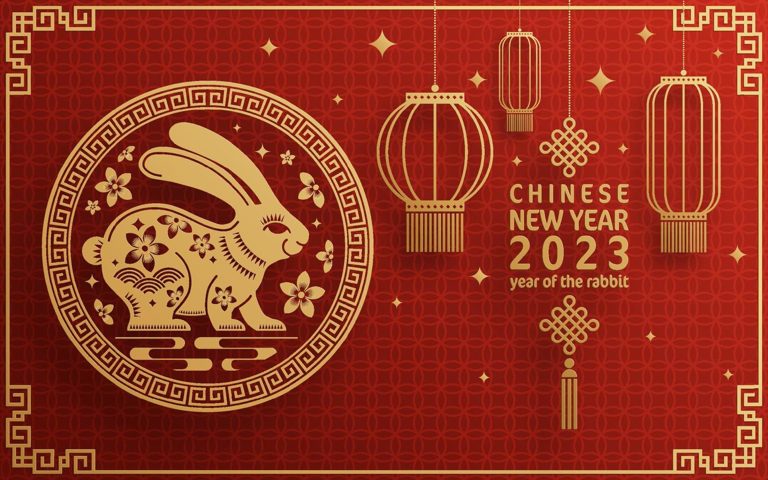 Happy chinese new year 2023 year of the rabbit vector