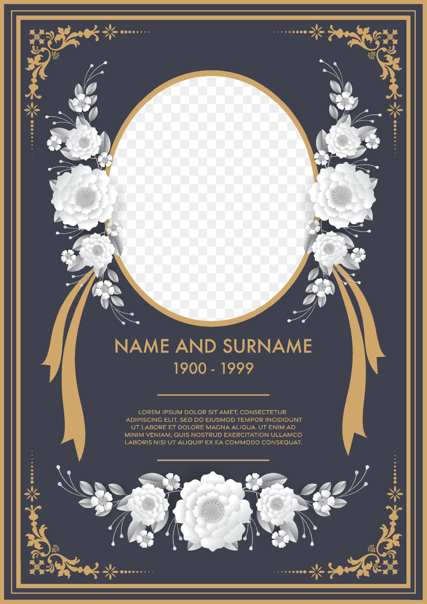 Funeral card templates with flowers paper cut 7697052 Vector Art at Funeral card templates with flowers paper cut 7697052 Vector Art at