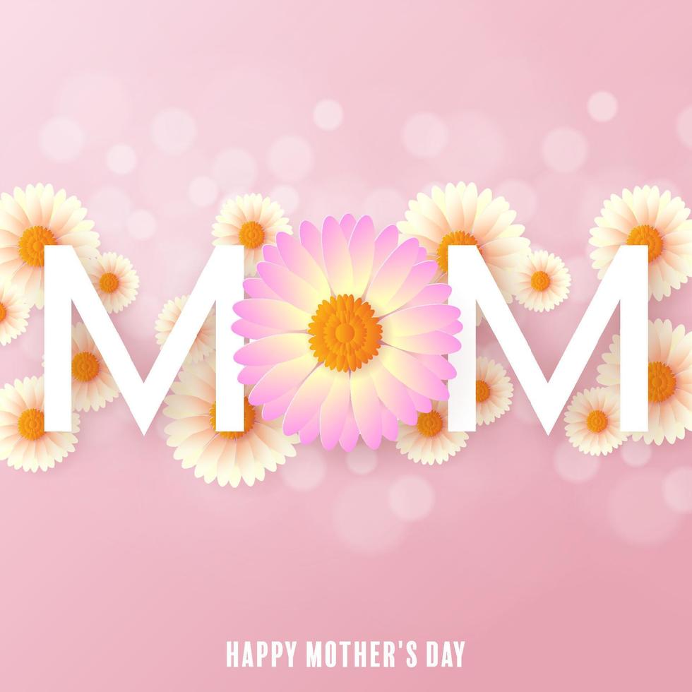 feliz dia de la madre con flor vector