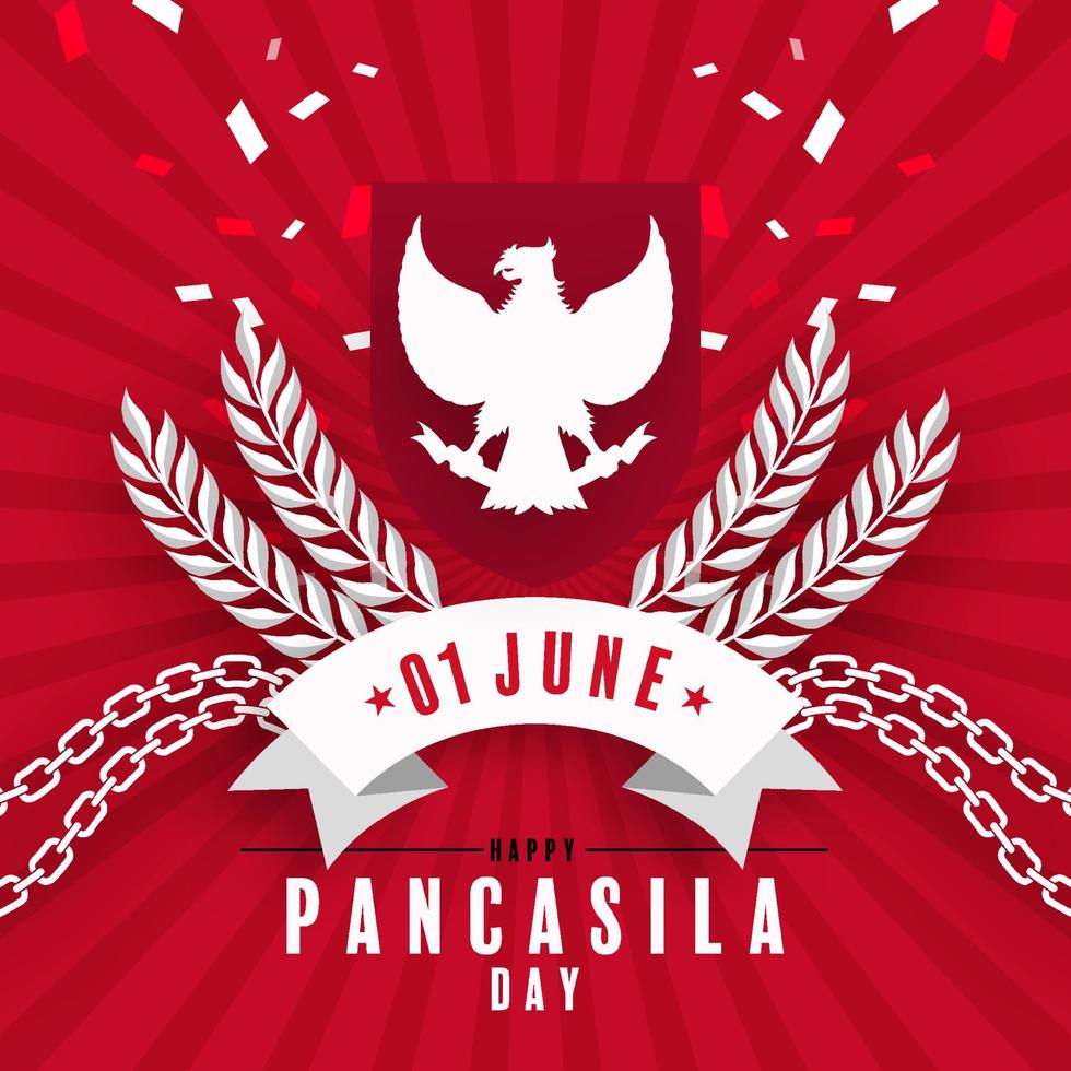 Pancasila Day Indonesian national holiday vector