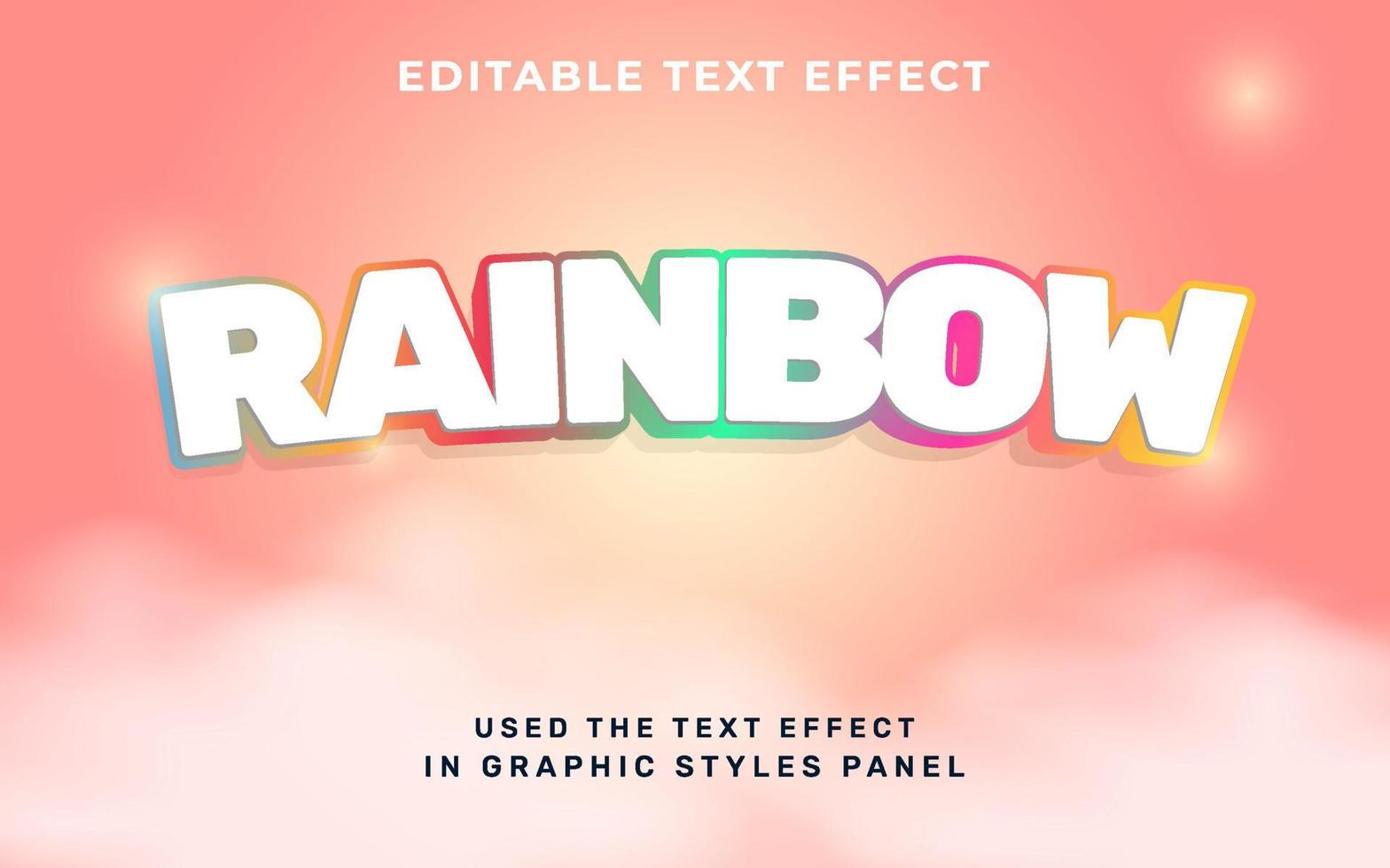 colorful Rainbow text effect vector