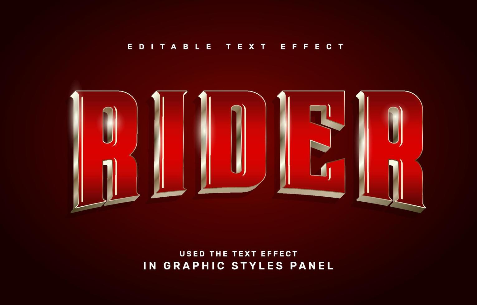 Rider editable text effect template vector