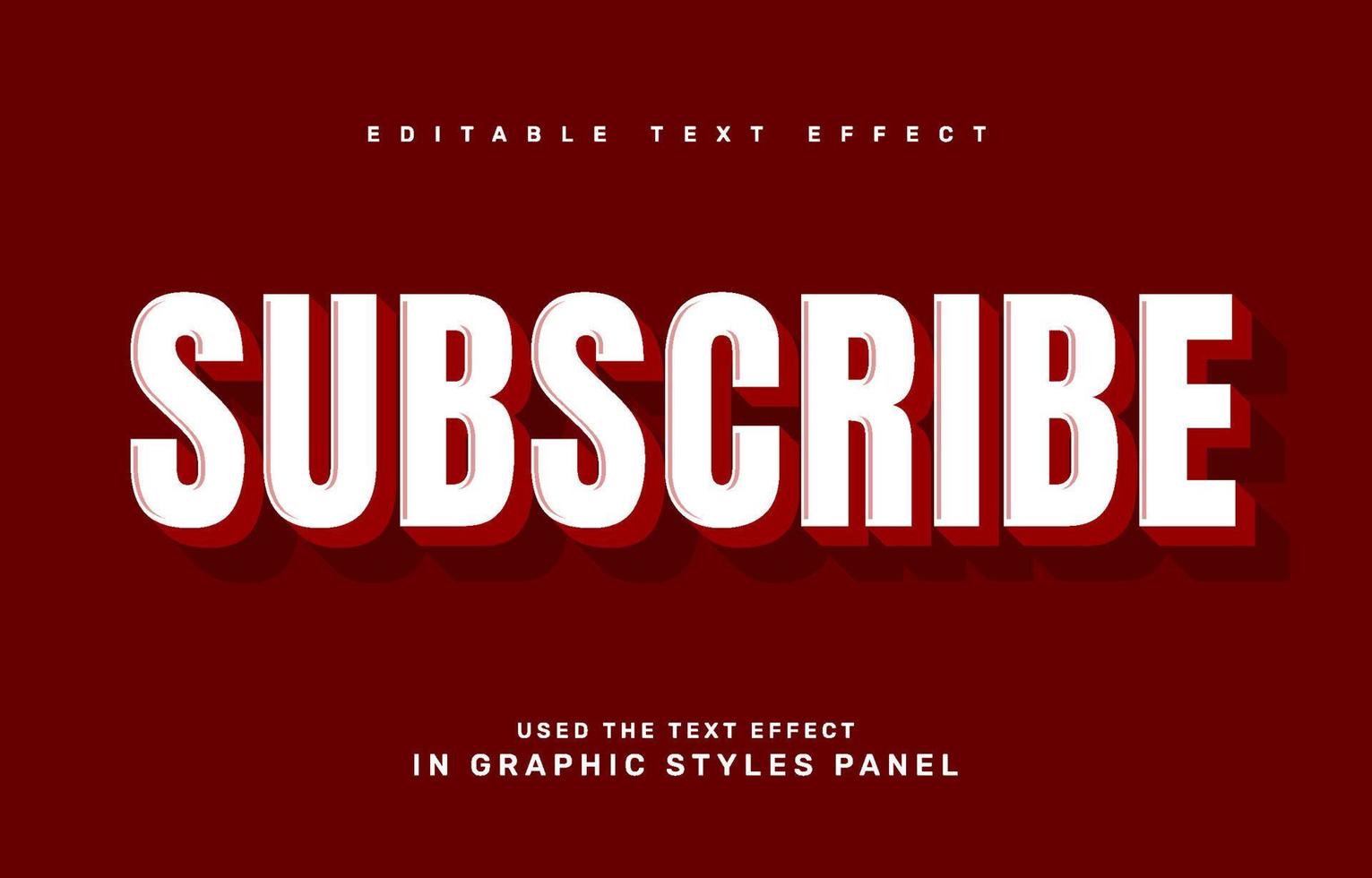 subscribe editable text effect template vector