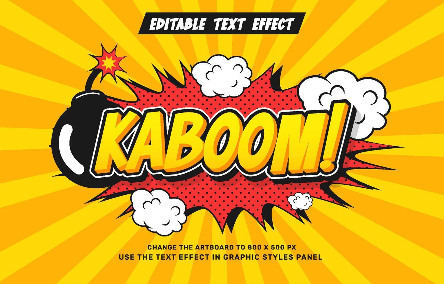 comic editable text effect template vector