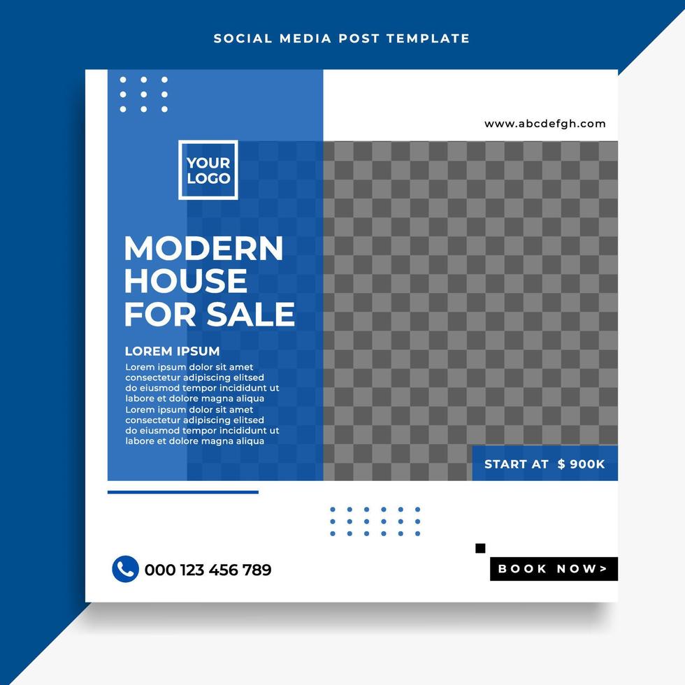 Real estate social media post or square web banner advertising template vector