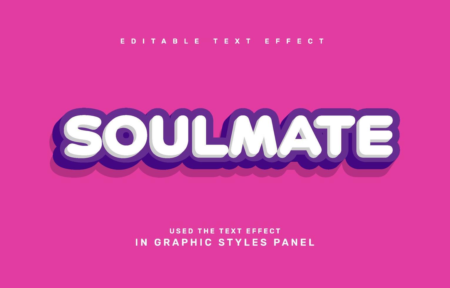 Soulmate editable text effect template vector