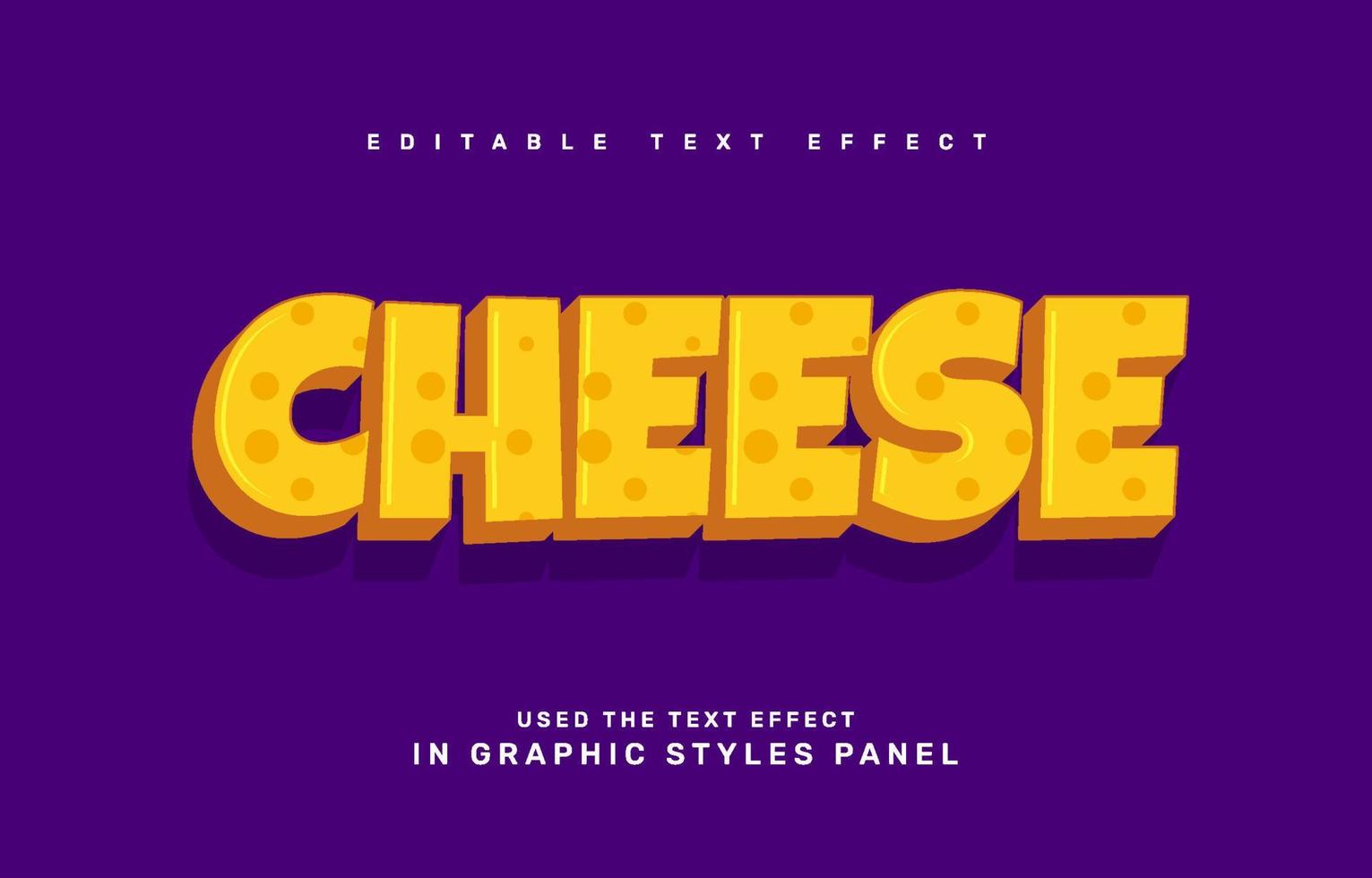 Cheese editable text effect template vector