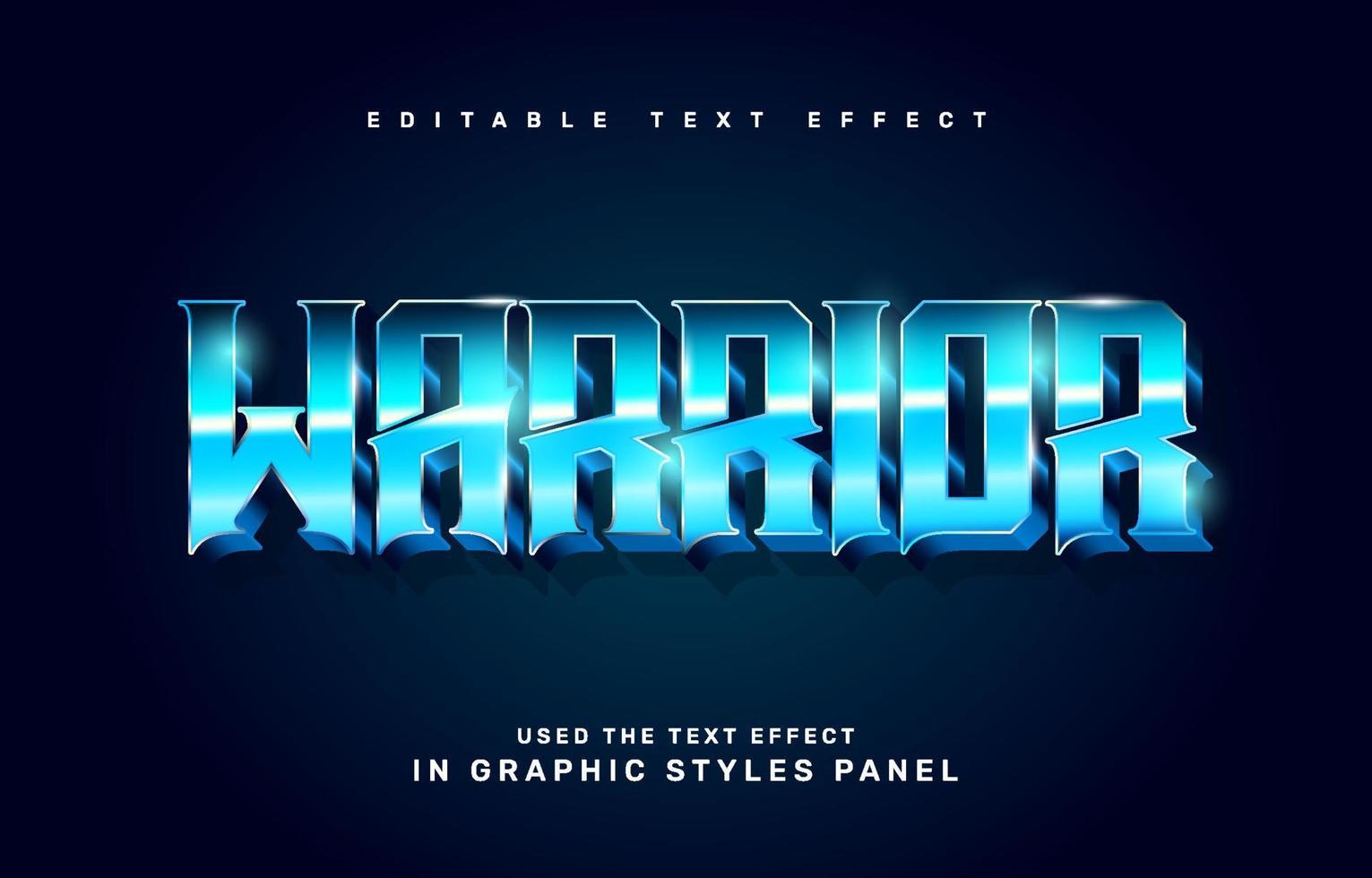 Ice warrior editable text effect template vector