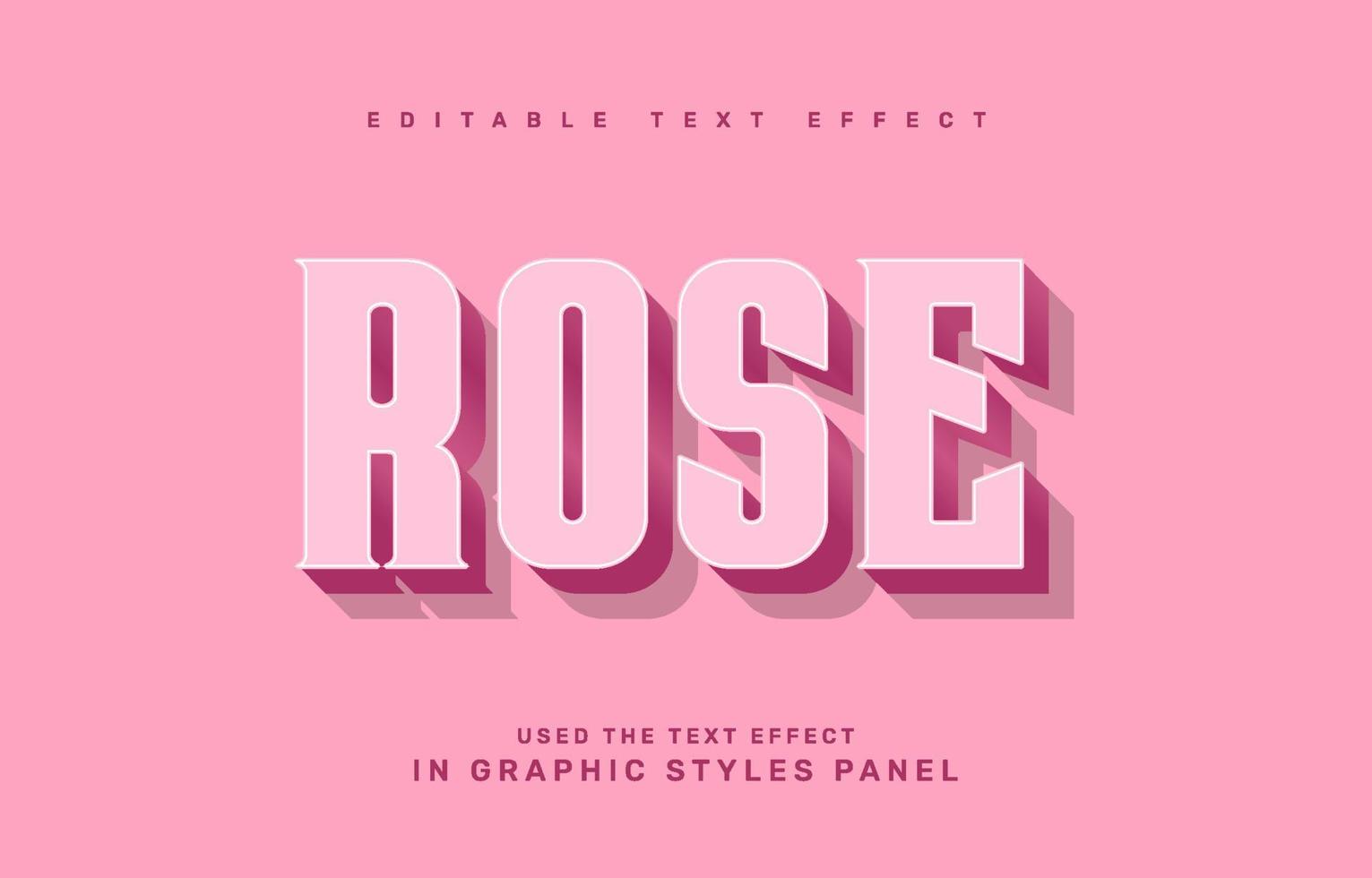 Pink rose editable text effect template vector