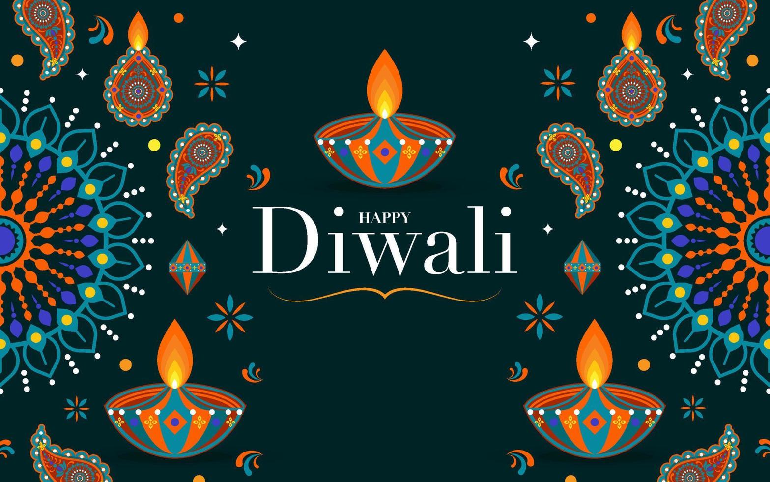 Happy Diwali, Deepavali or Dipavali the festival vector