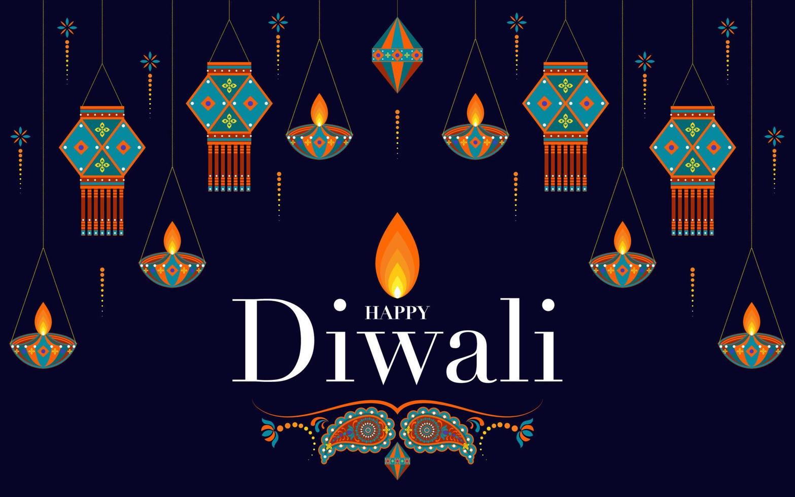 Happy Diwali, Deepavali or Dipavali the festival vector