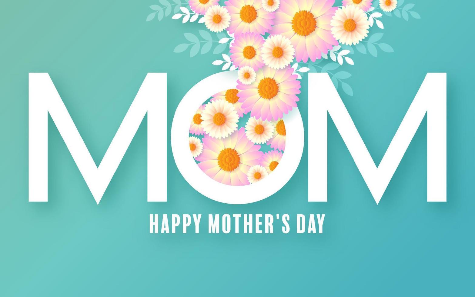 Happy Mother Day with flower vector