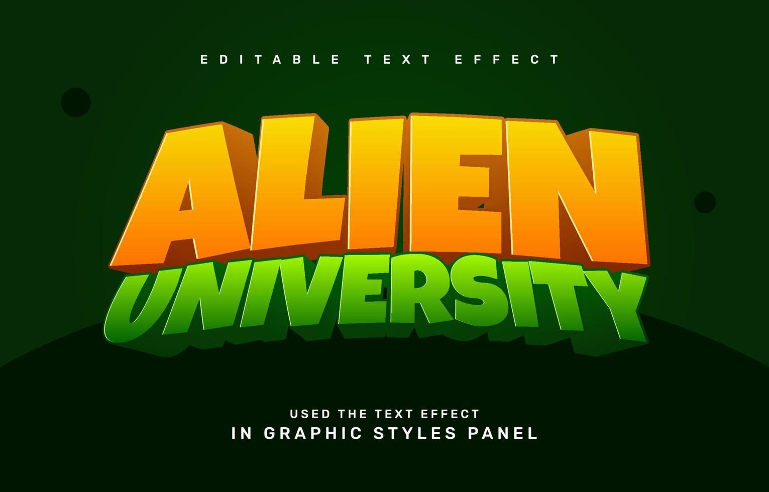 alien editable text effect template vector